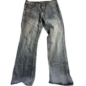 Request 36x34 Flap Pocket Y2K Men's Jeans Blue Vintage Wash